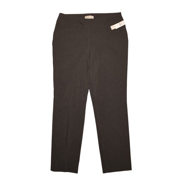 TALBOTS NEW $70 Gray Slimming Tummy Panel Stretch Dress Pant Straight Leg 8P - Picture 1 of 3